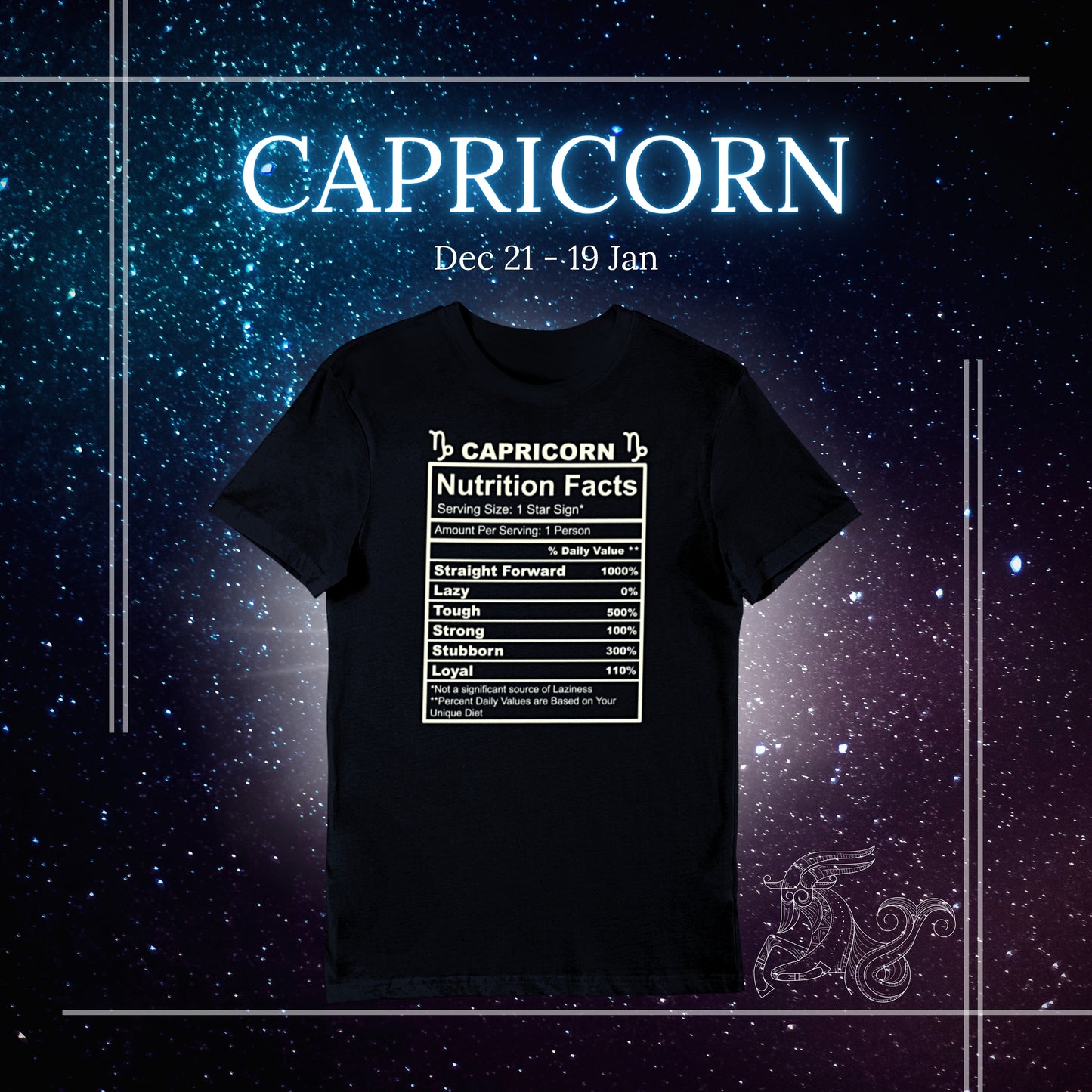 Capricorn Nutrition Facts shirt