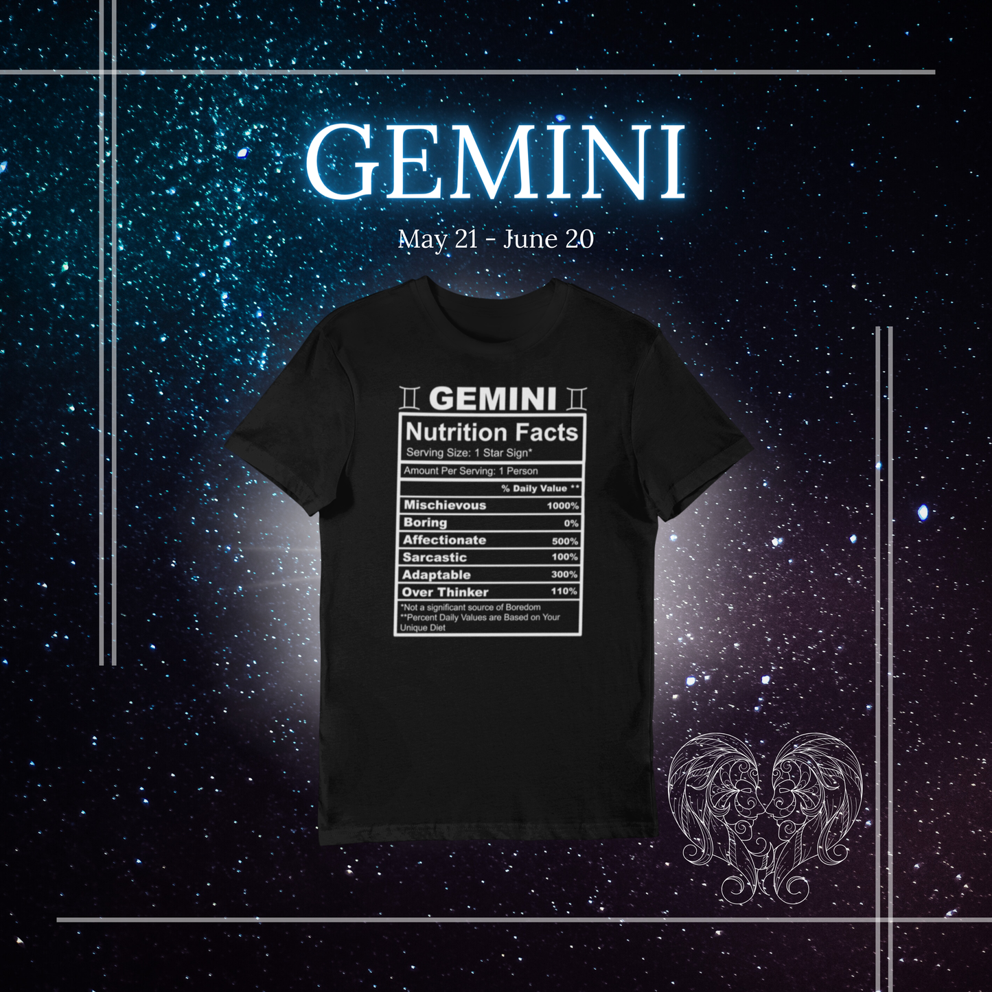 Gemini Nutrition Facts shirt