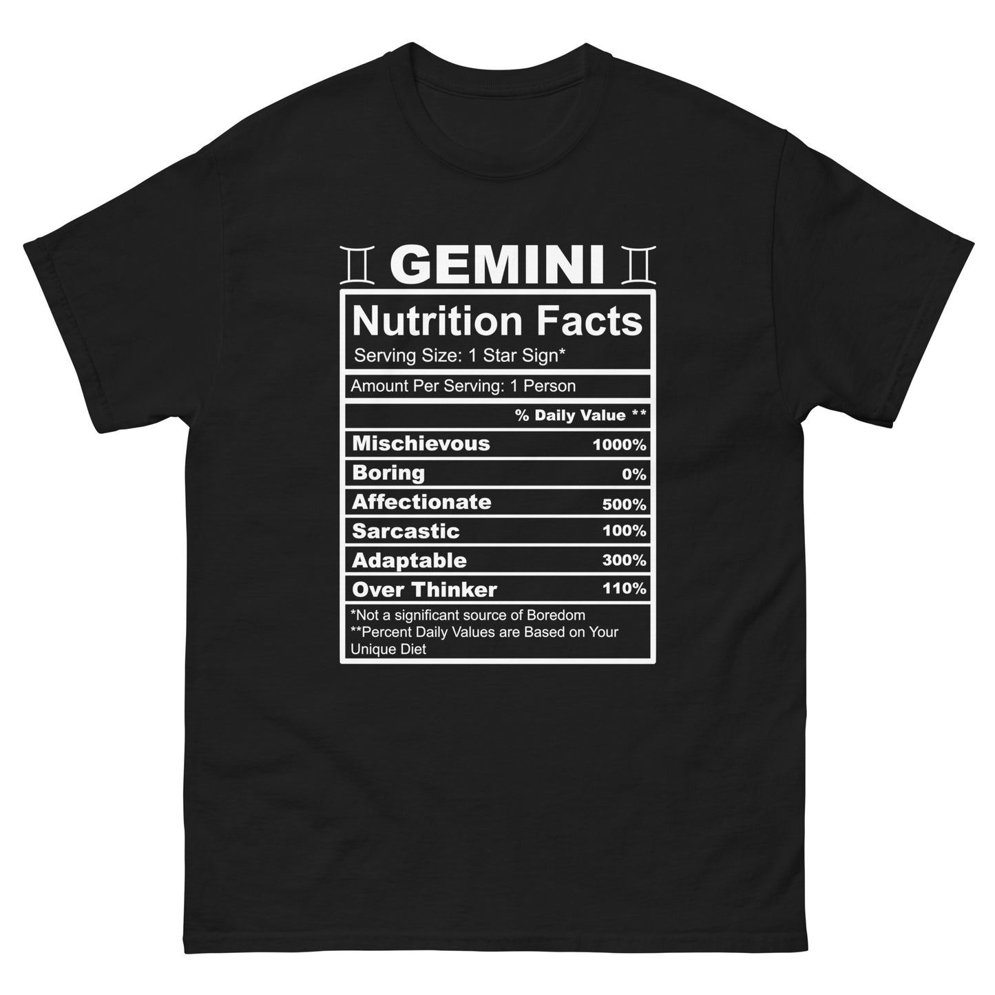 Gemini Nutrition Facts shirt